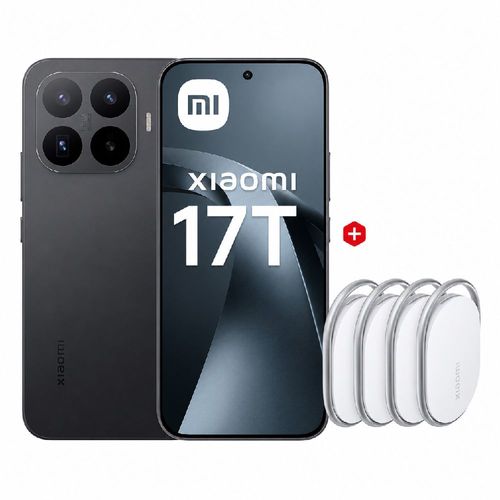 Celular Xiaomi 17T 5G 512GB, 12GB RAM, cámara trasera 50MP y frontal 32MP, 6.5", negro + Xiaomi Tag 4 Pack